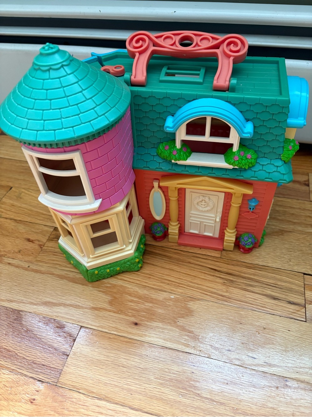 Colorful Kids Dollhouse Playset - Pink, Teal & Turquoise